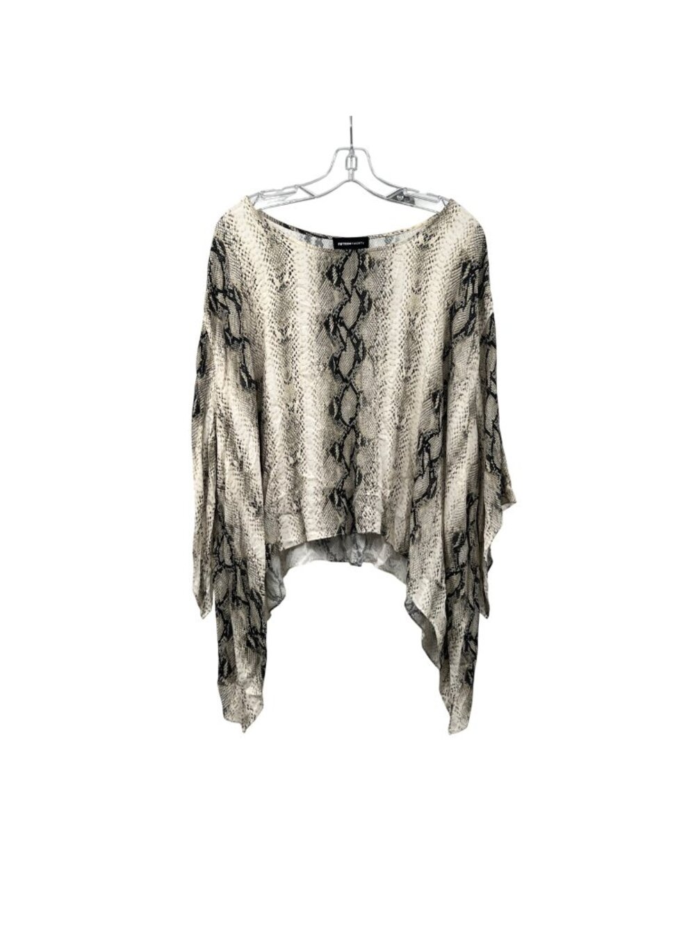 Fifteen Twenty Snake Print Top Multicolor Sharkbite Hem Size Large Boxy